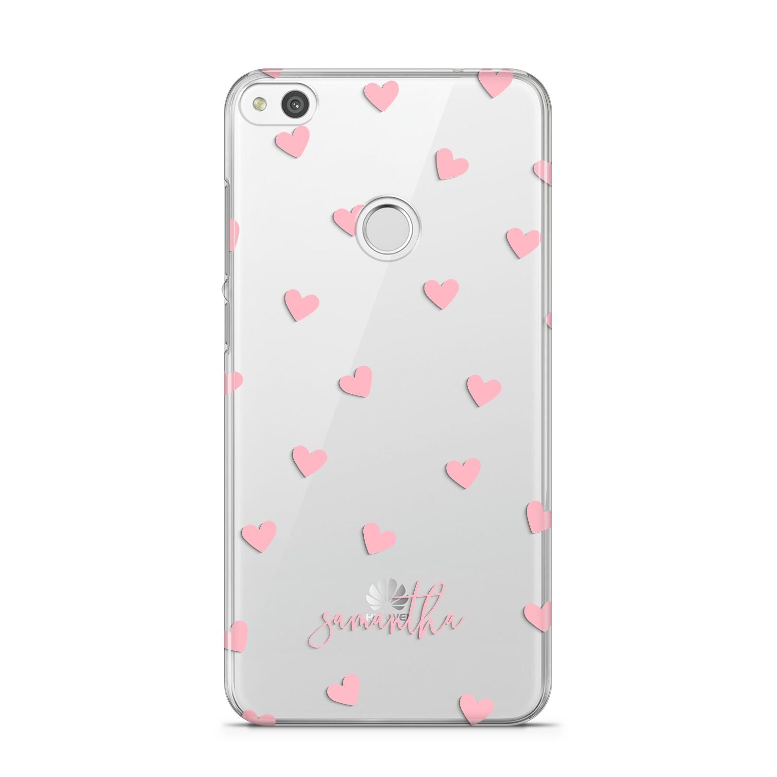 Pink Hearts with Custom Name Huawei P8 Lite Case