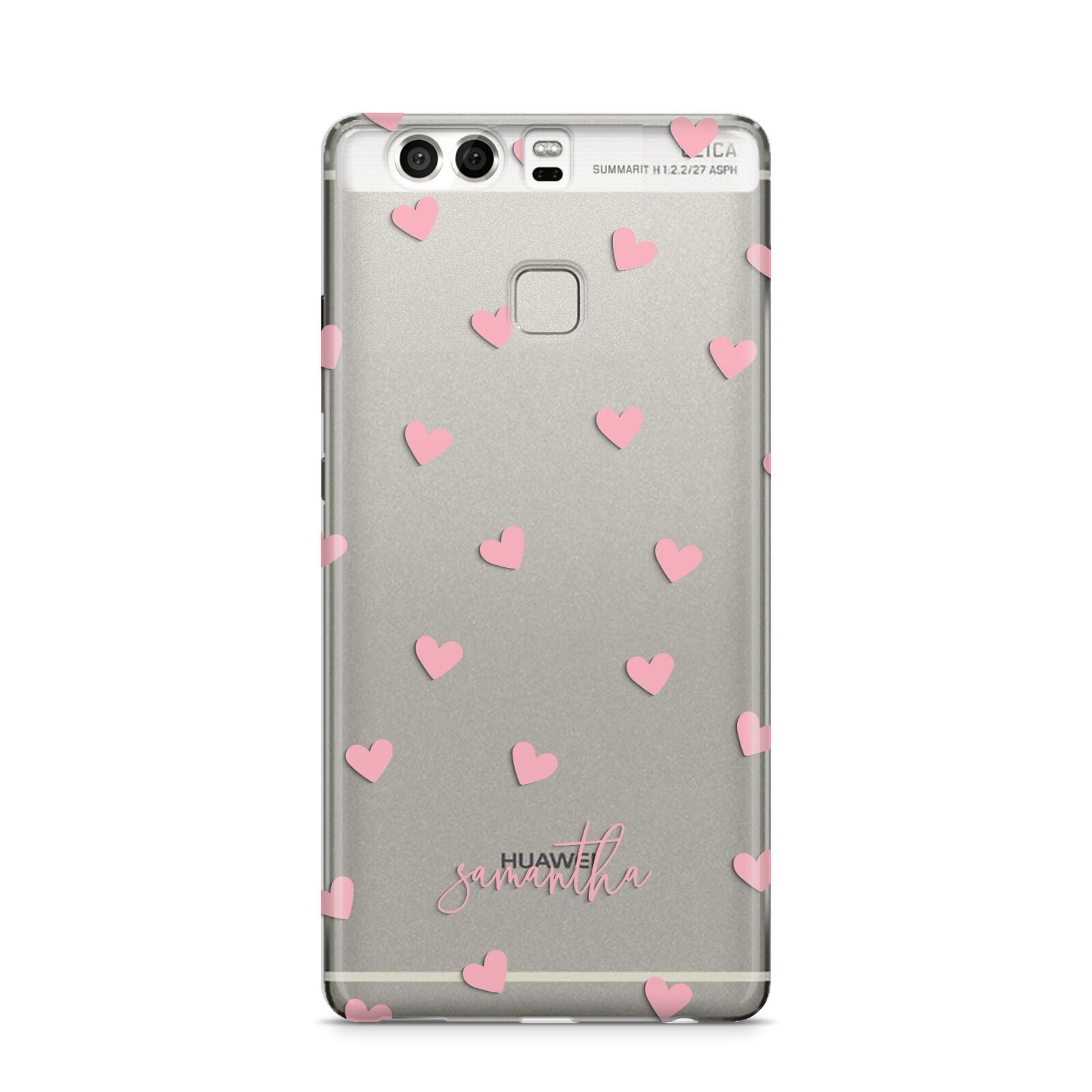 Pink Hearts with Custom Name Huawei P9 Case