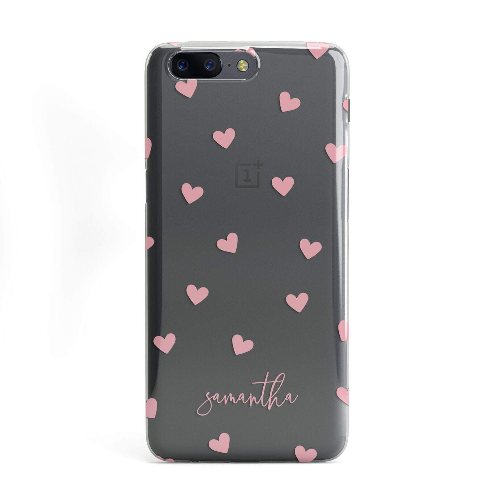 Pink Hearts with Custom Name OnePlus Case