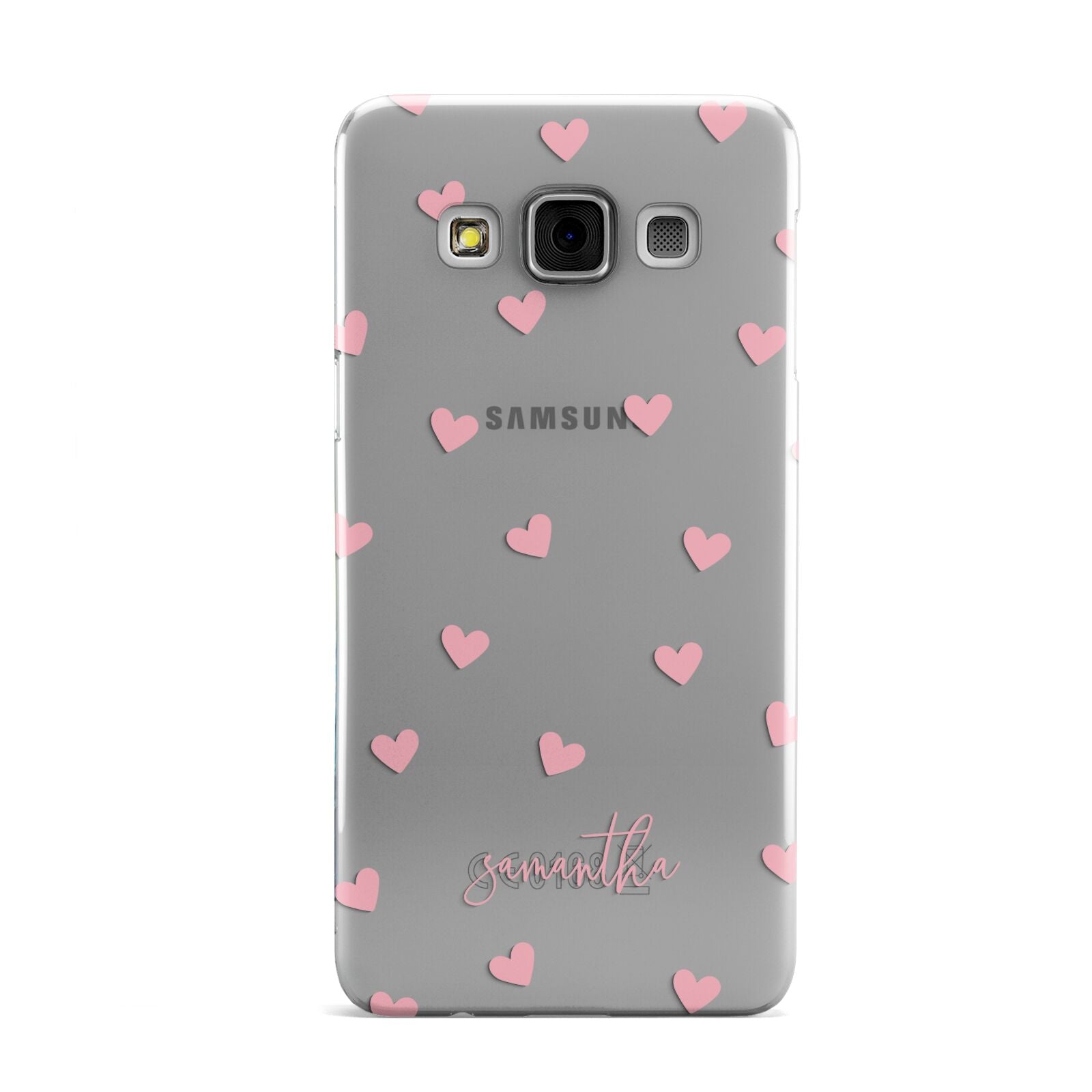 Pink Hearts with Custom Name Samsung Galaxy A3 Case