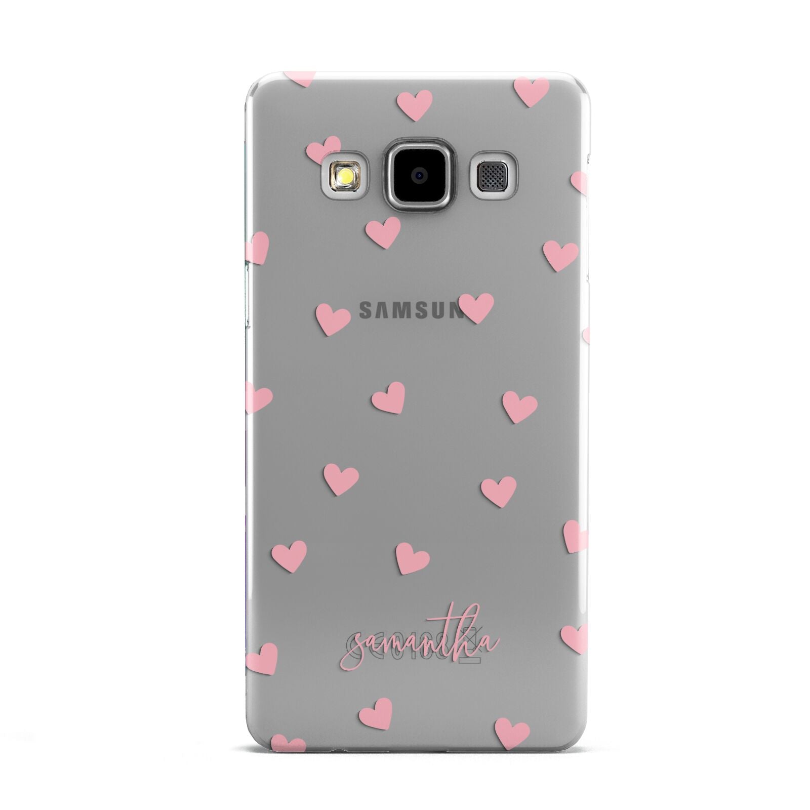 Pink Hearts with Custom Name Samsung Galaxy A5 Case