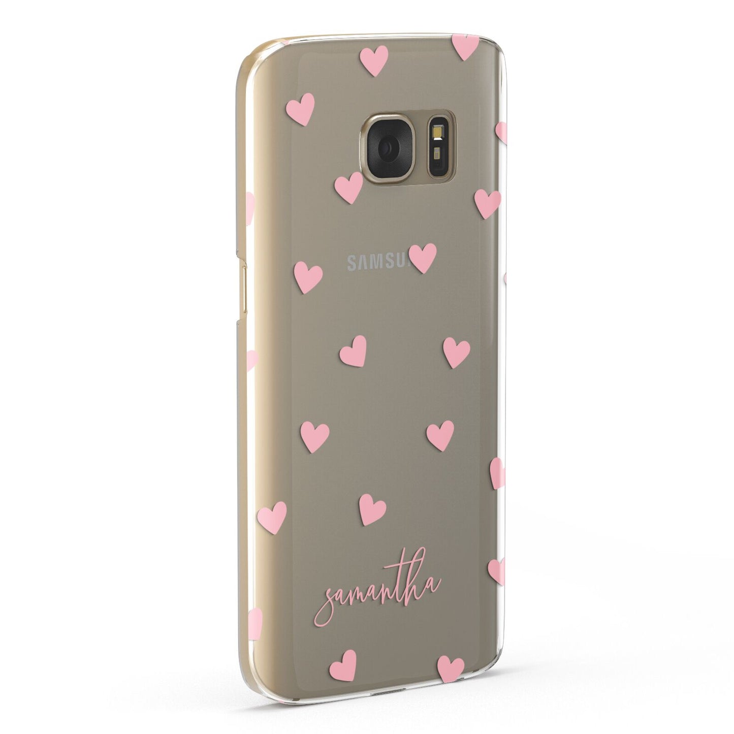 Pink Hearts with Custom Name Samsung Galaxy Case Fourty Five Degrees