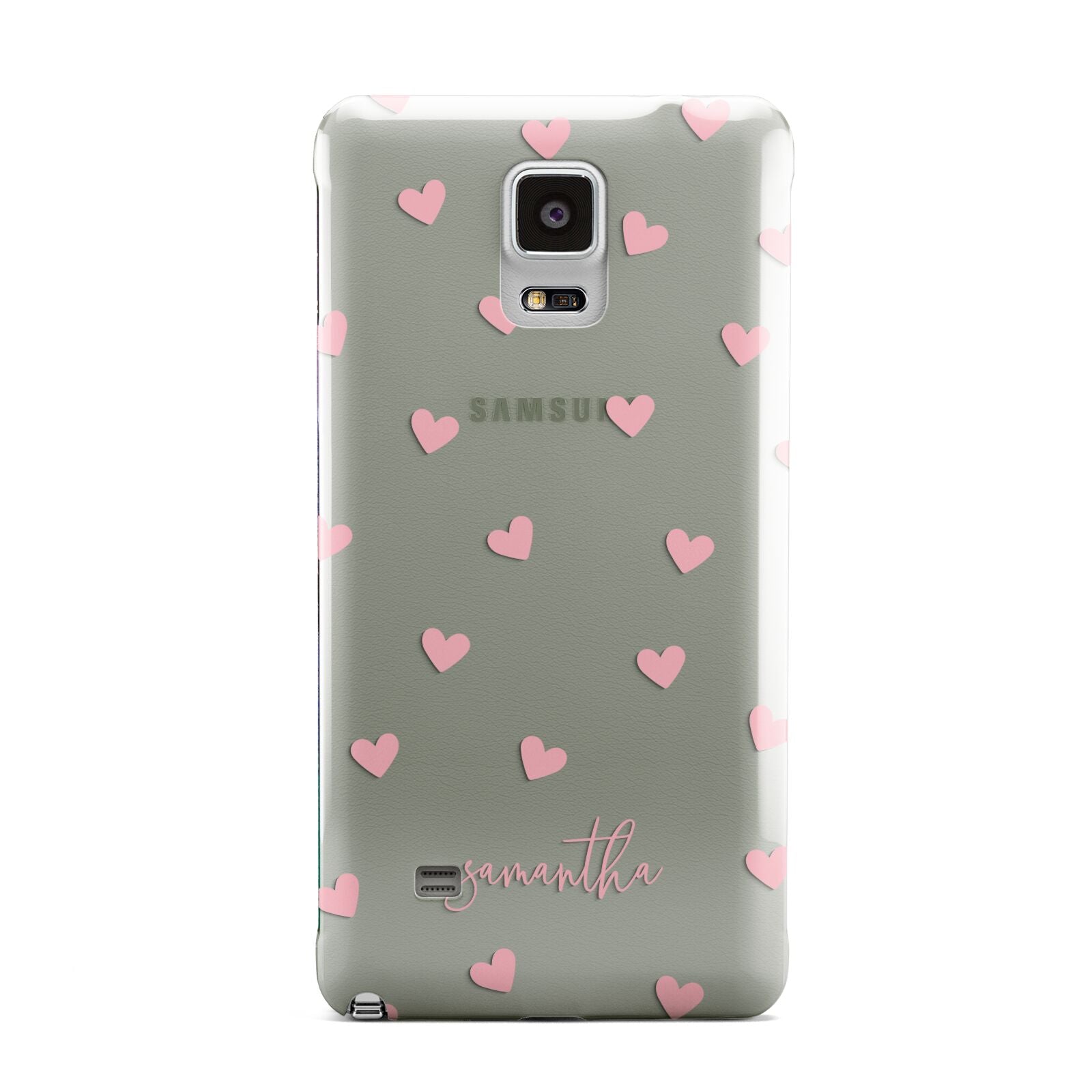 Pink Hearts with Custom Name Samsung Galaxy Note 4 Case