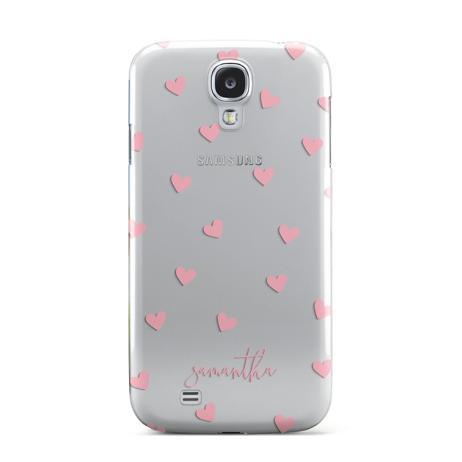 Pink Hearts with Custom Name Samsung Galaxy S4 Case