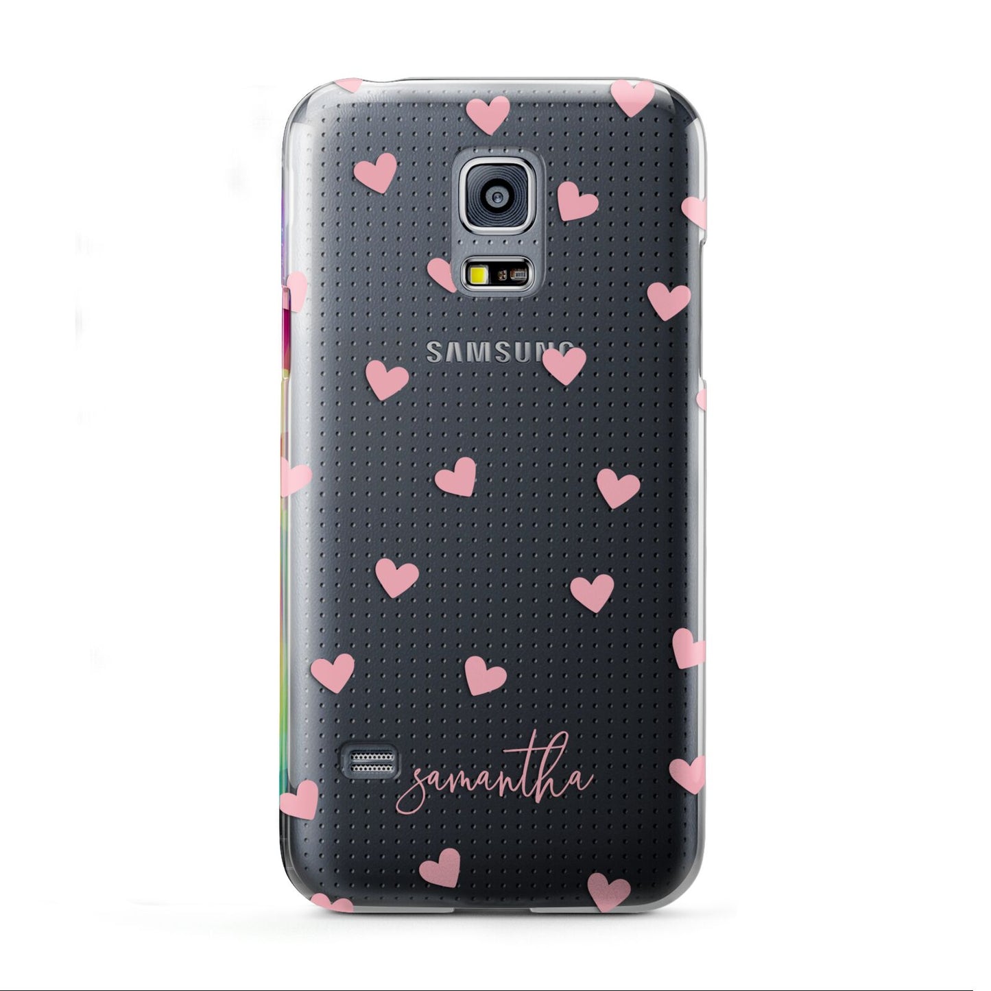 Pink Hearts with Custom Name Samsung Galaxy S5 Mini Case