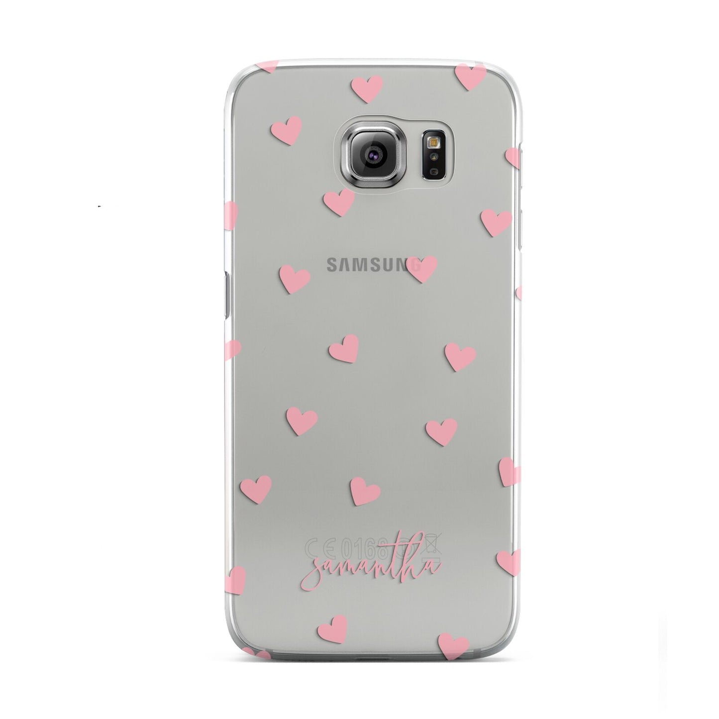 Pink Hearts with Custom Name Samsung Galaxy S6 Case