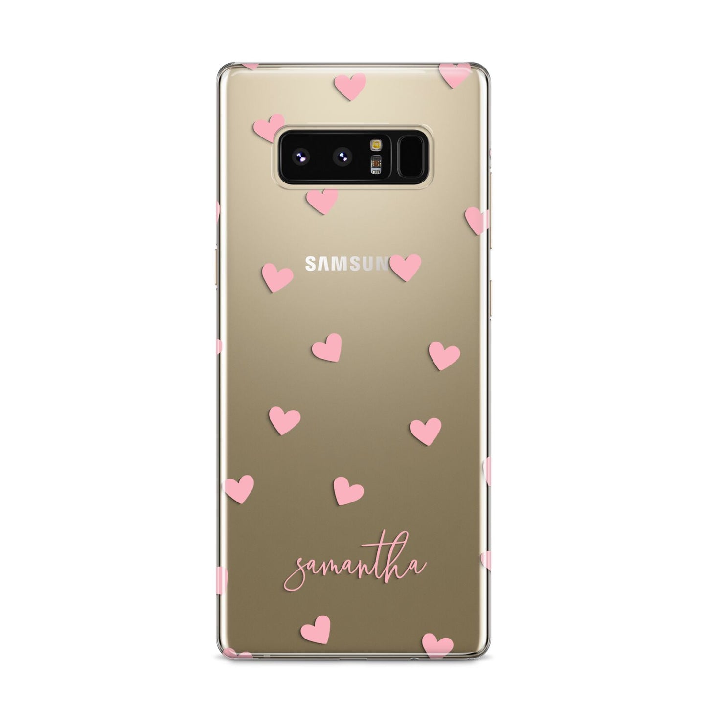 Pink Hearts with Custom Name Samsung Galaxy S8 Case