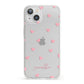 Pink Hearts with Custom Name iPhone 13 Clear Bumper Case