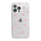 Pink Hearts with Custom Name iPhone 13 Pro Clear Bumper Case