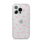 Pink Hearts with Custom Name iPhone 14 Pro Glitter Tough Case Silver