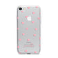 Pink Hearts with Custom Name iPhone 7 Bumper Case on Silver iPhone