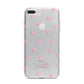 Pink Hearts with Custom Name iPhone 7 Plus Bumper Case on Silver iPhone