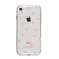 Pink Hearts with Custom Name iPhone 8 Bumper Case on Silver iPhone