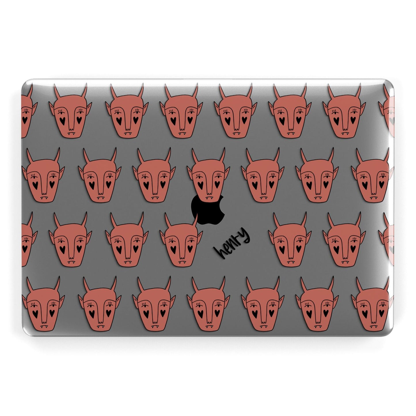 Pink Horned Halloween Personalised Apple MacBook Case