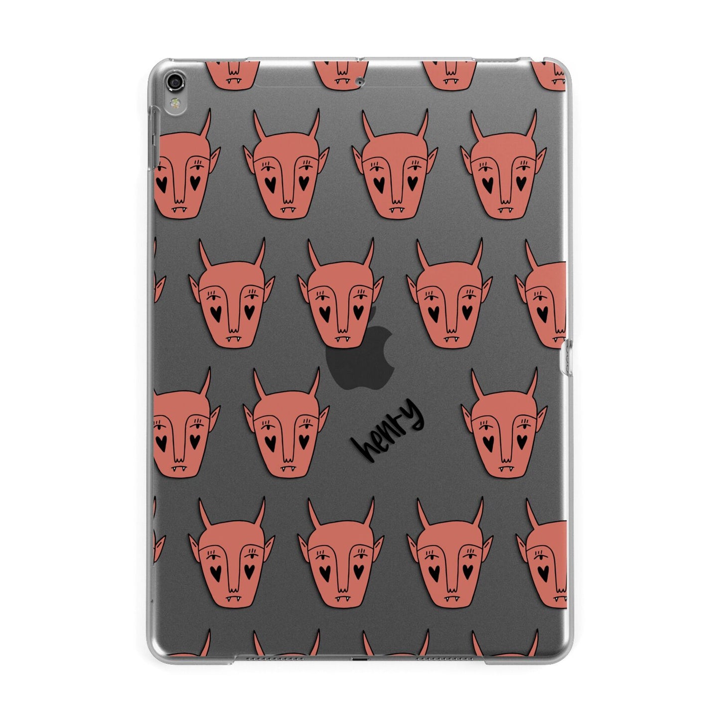 Pink Horned Halloween Personalised Apple iPad Grey Case