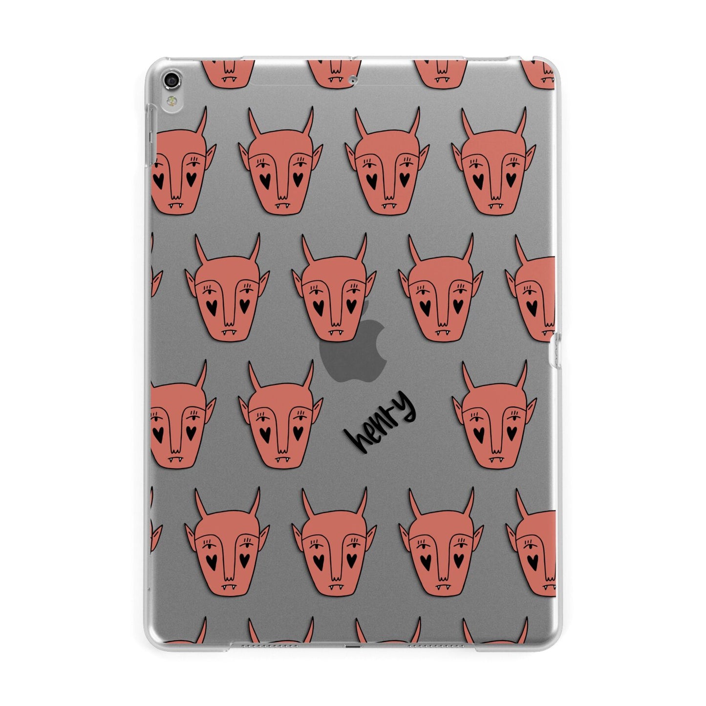 Pink Horned Halloween Personalised Apple iPad Silver Case