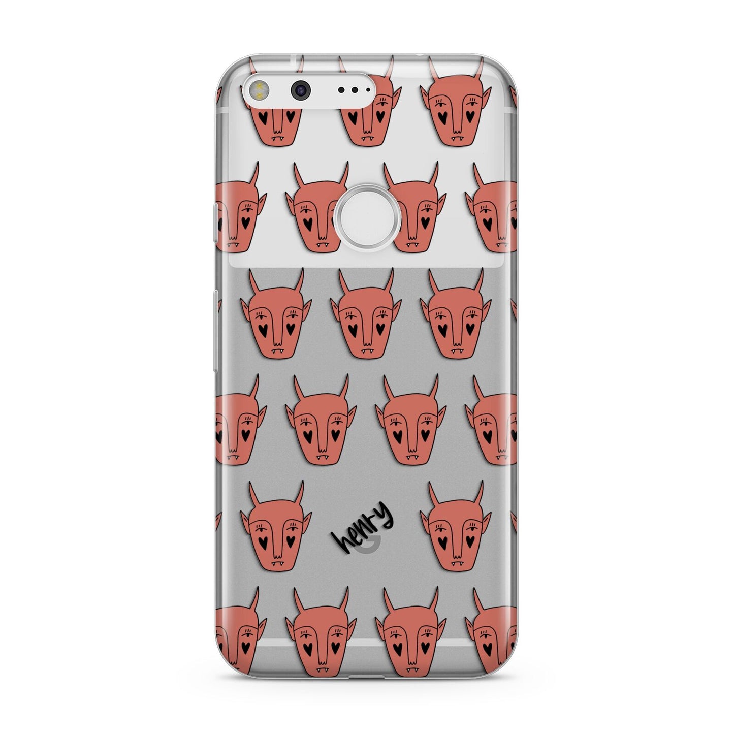 Pink Horned Halloween Personalised Google Pixel Case