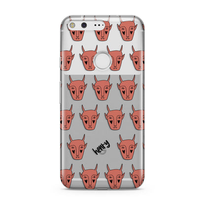 Pink Horned Halloween Personalised Google Pixel Case