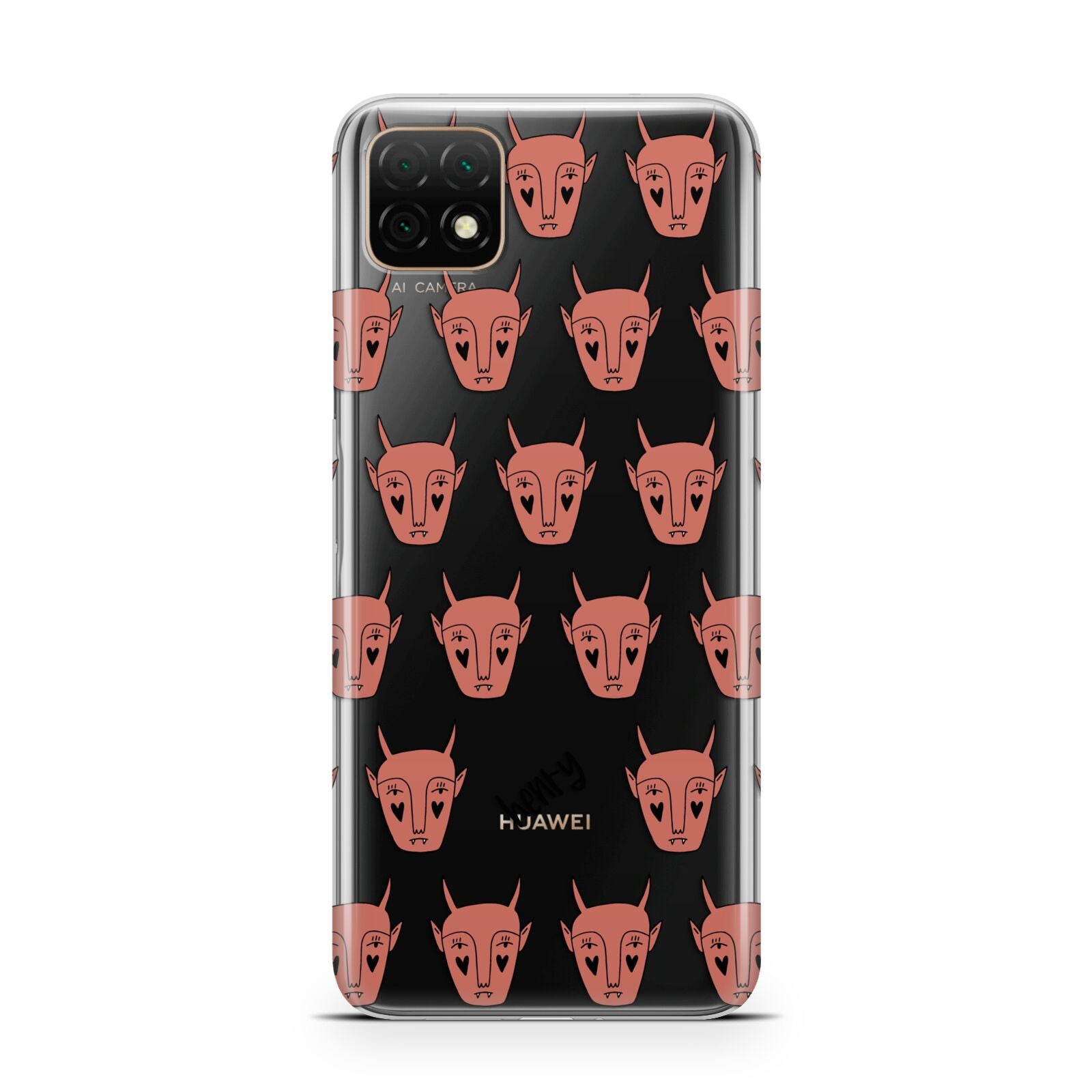 Pink Horned Halloween Personalised Huawei Enjoy 20 Phone Case