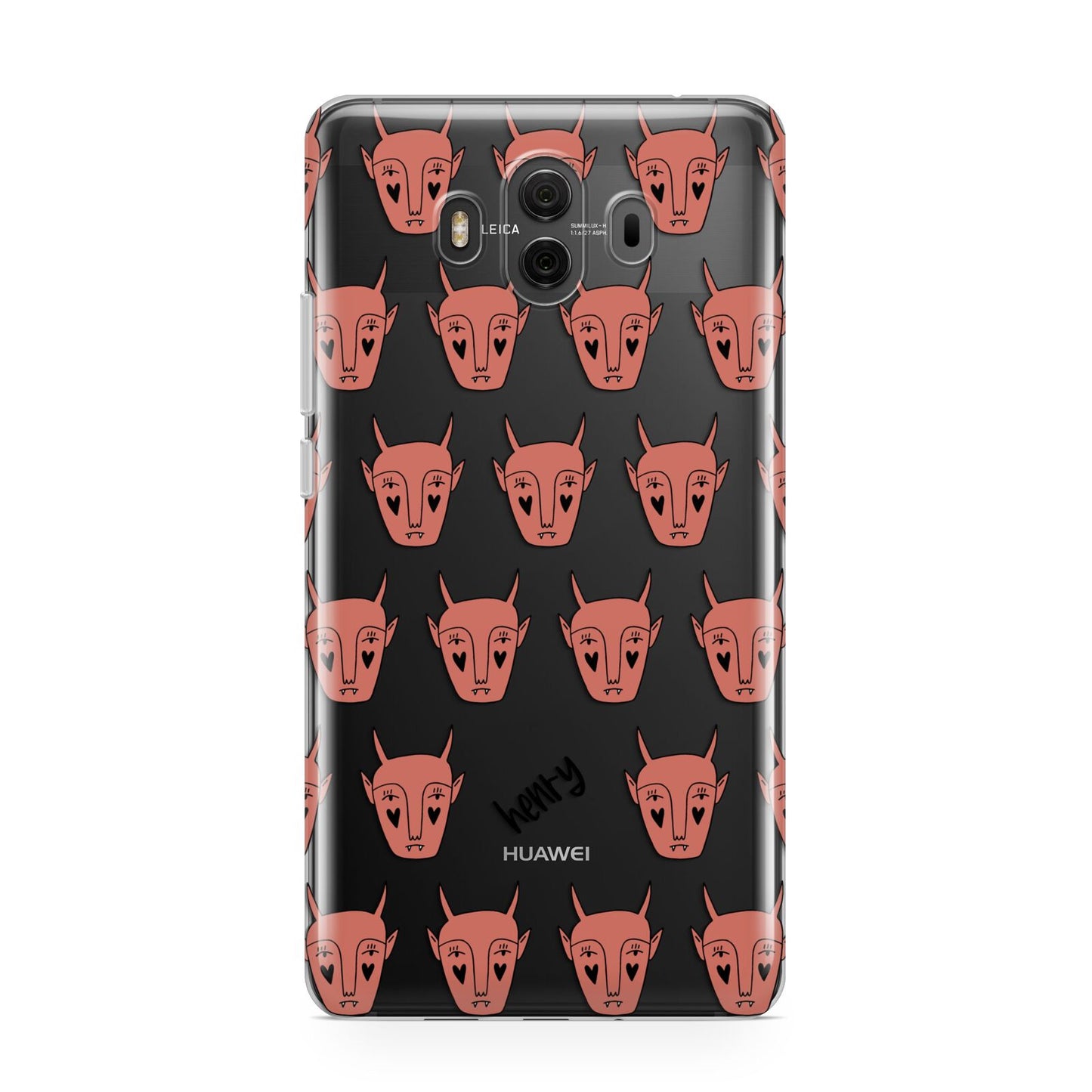 Pink Horned Halloween Personalised Huawei Mate 10 Protective Phone Case