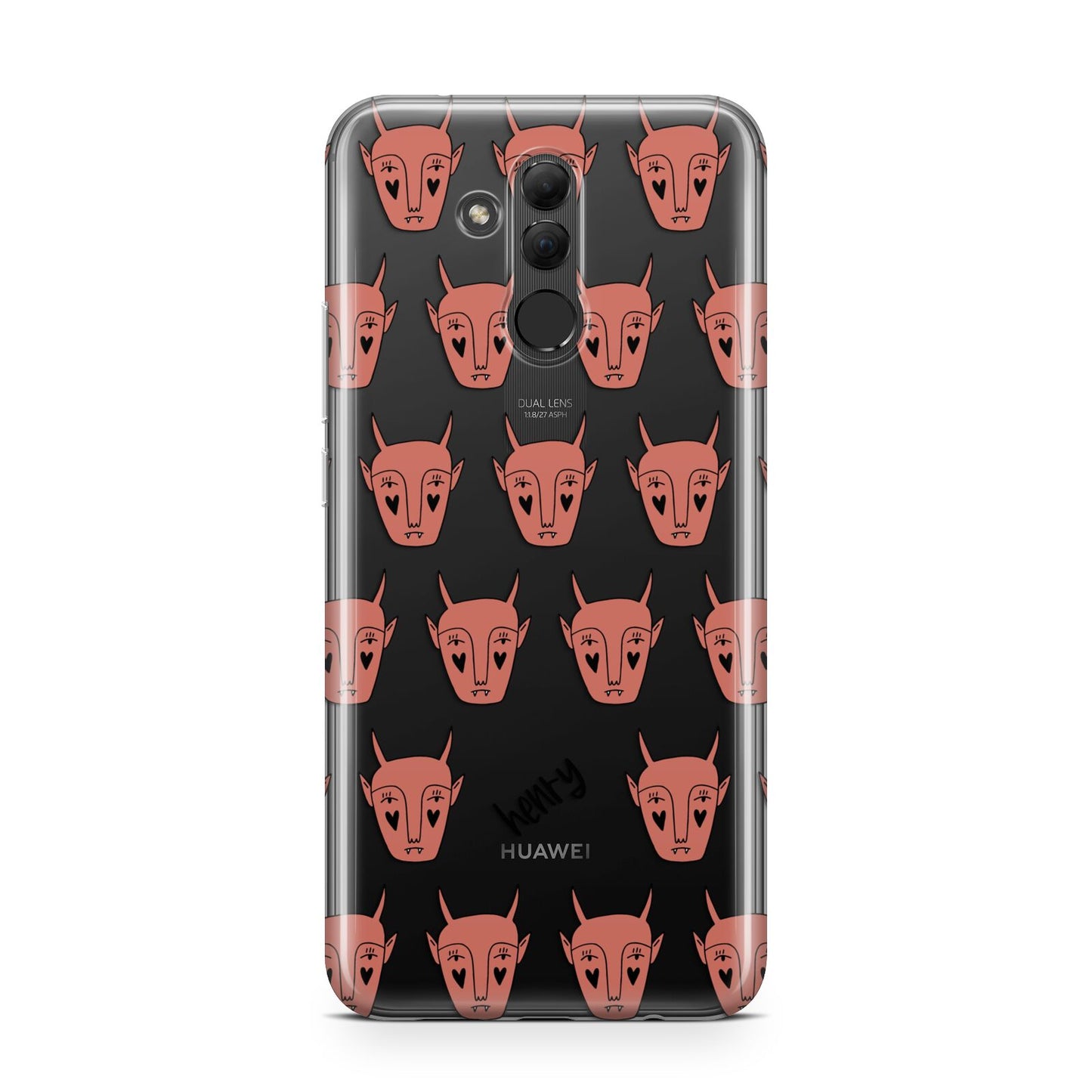 Pink Horned Halloween Personalised Huawei Mate 20 Lite