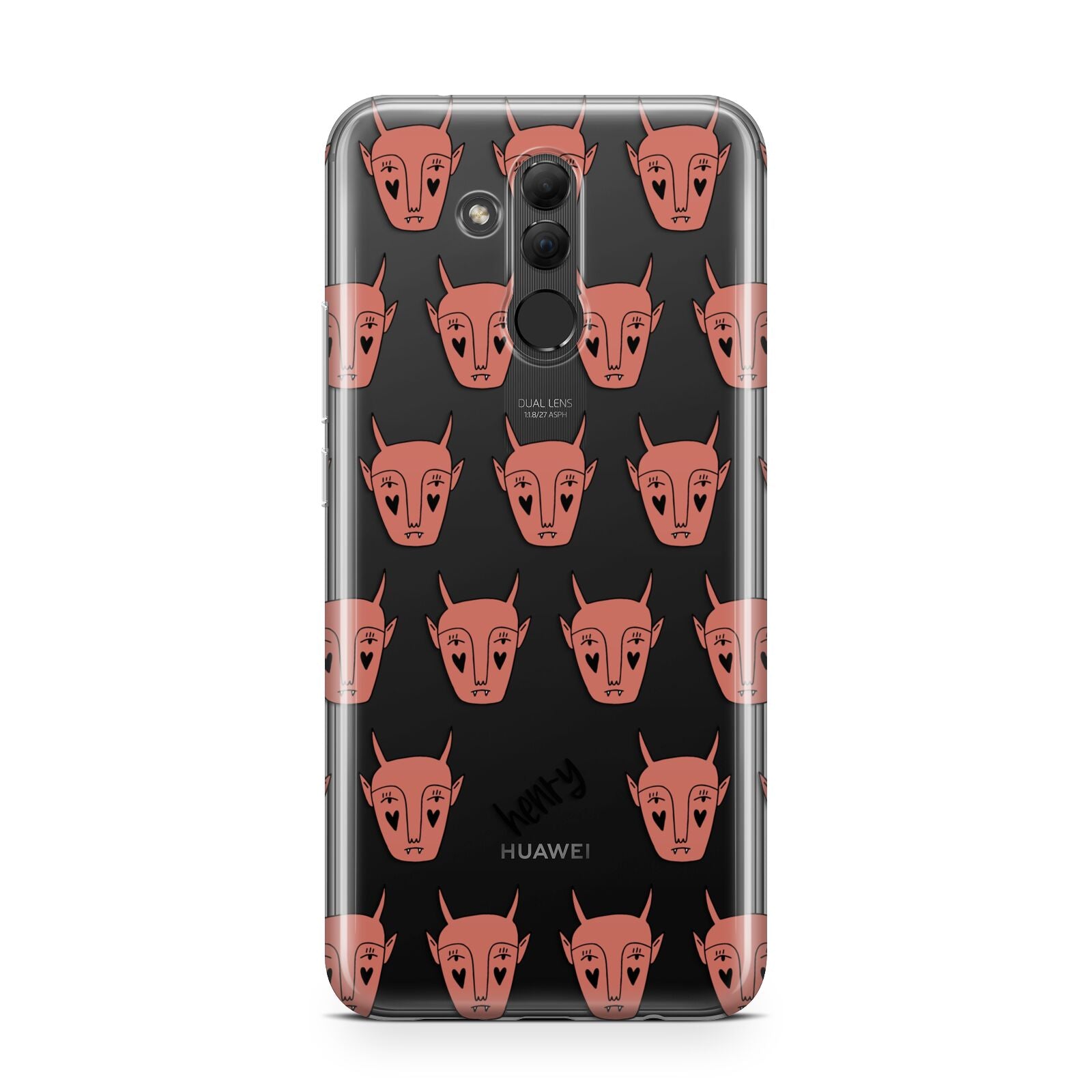 Pink Horned Halloween Personalised Huawei Mate 20 Lite