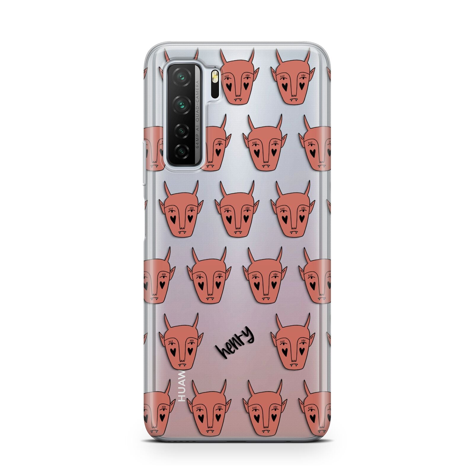 Pink Horned Halloween Personalised Huawei P40 Lite 5G Phone Case