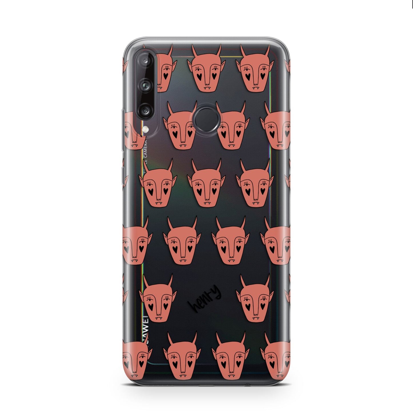 Pink Horned Halloween Personalised Huawei P40 Lite E Phone Case