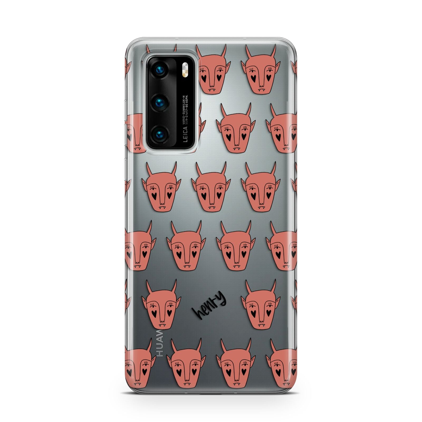 Pink Horned Halloween Personalised Huawei P40 Phone Case