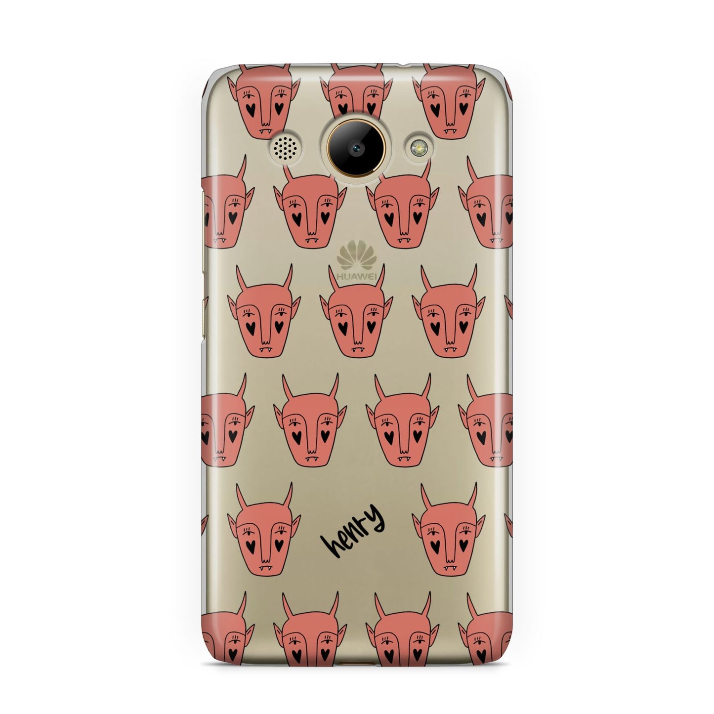 Pink Horned Halloween Personalised Huawei Y3 2017