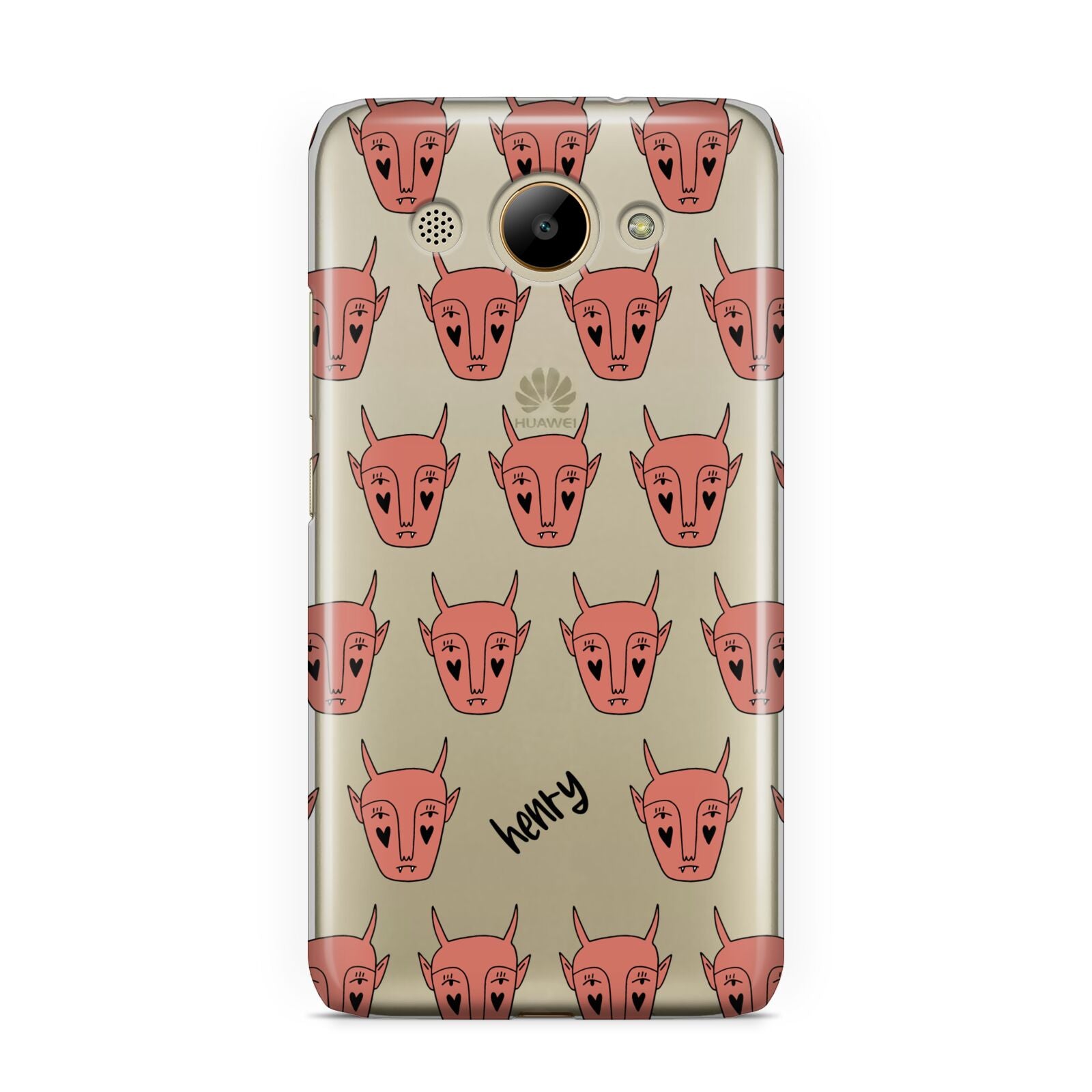 Pink Horned Halloween Personalised Huawei Y3 2017