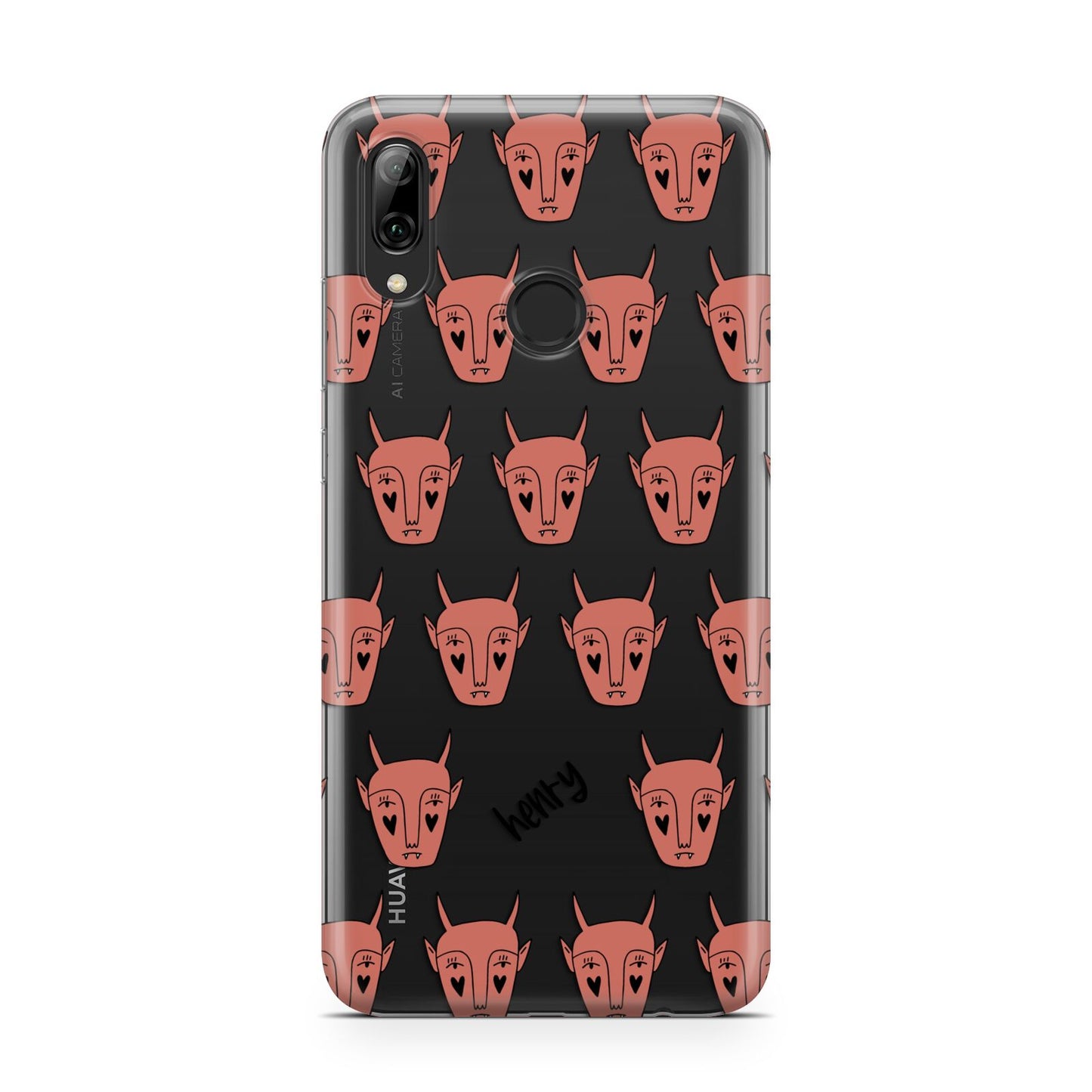 Pink Horned Halloween Personalised Huawei Y7 2019