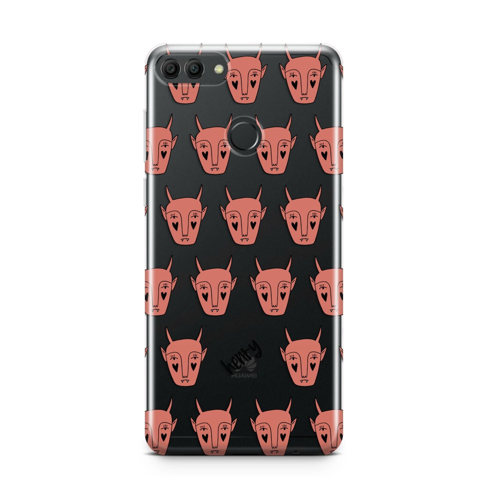 Pink Horned Halloween Personalised Huawei Y9 2018