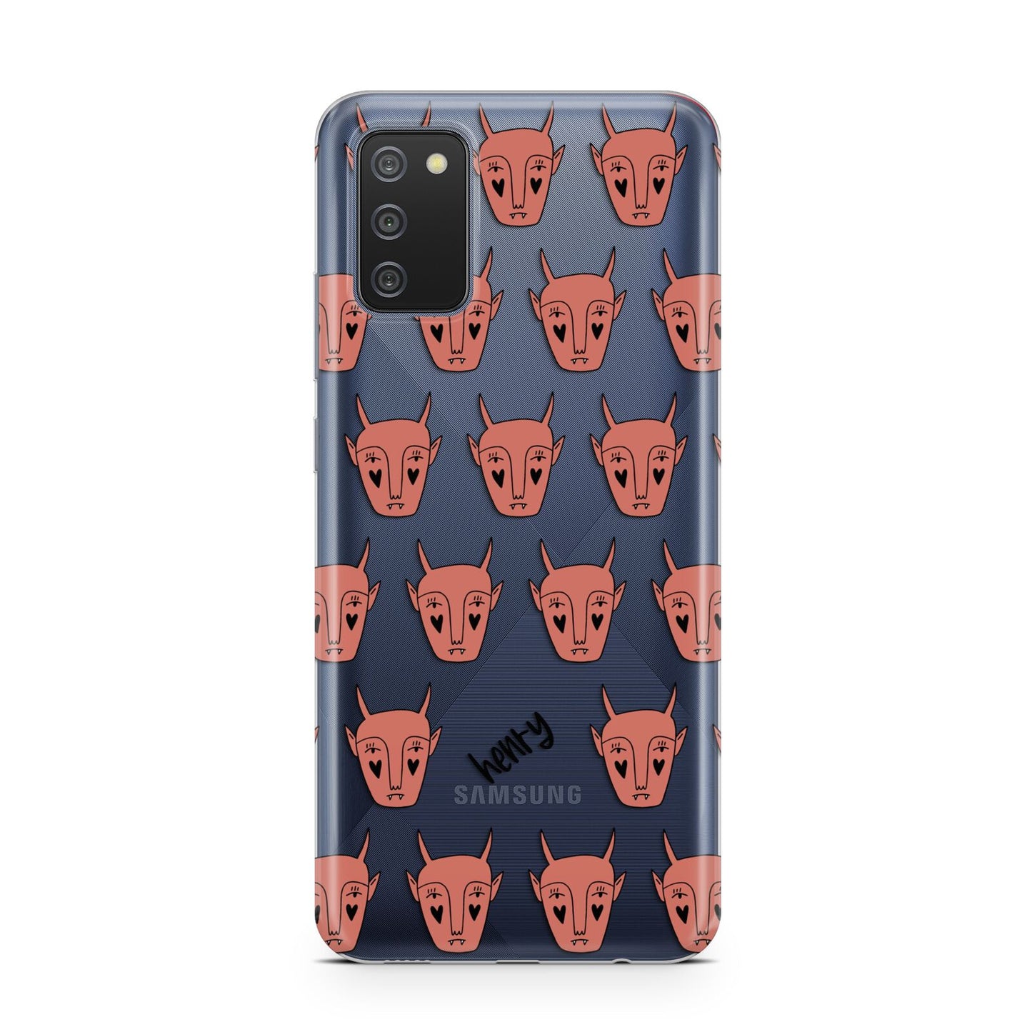 Pink Horned Halloween Personalised Samsung A02s Case