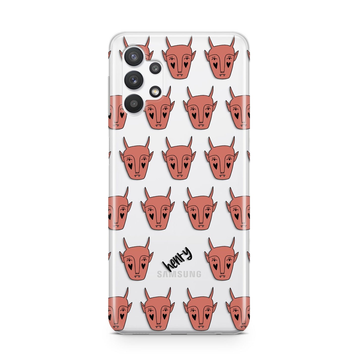 Pink Horned Halloween Personalised Samsung A32 5G Case