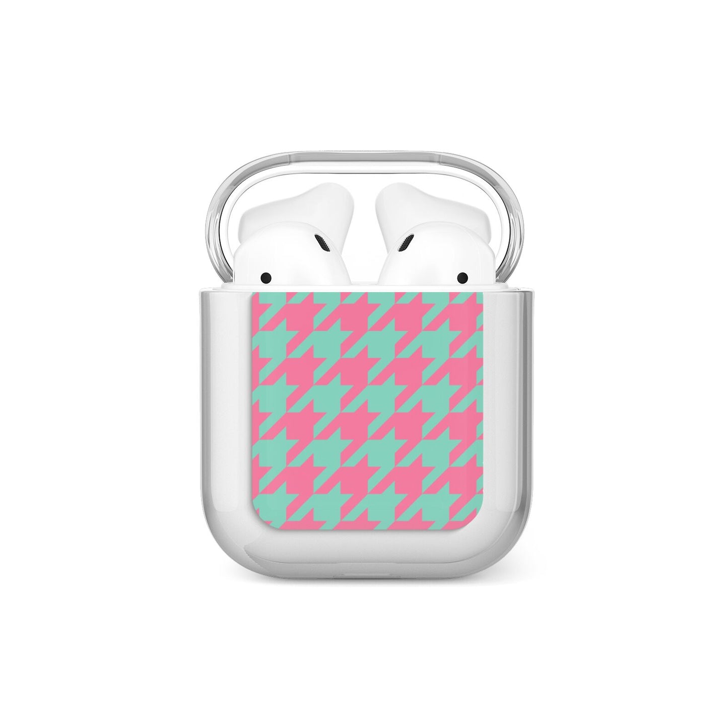 Pink Houndstooth AirPods Case