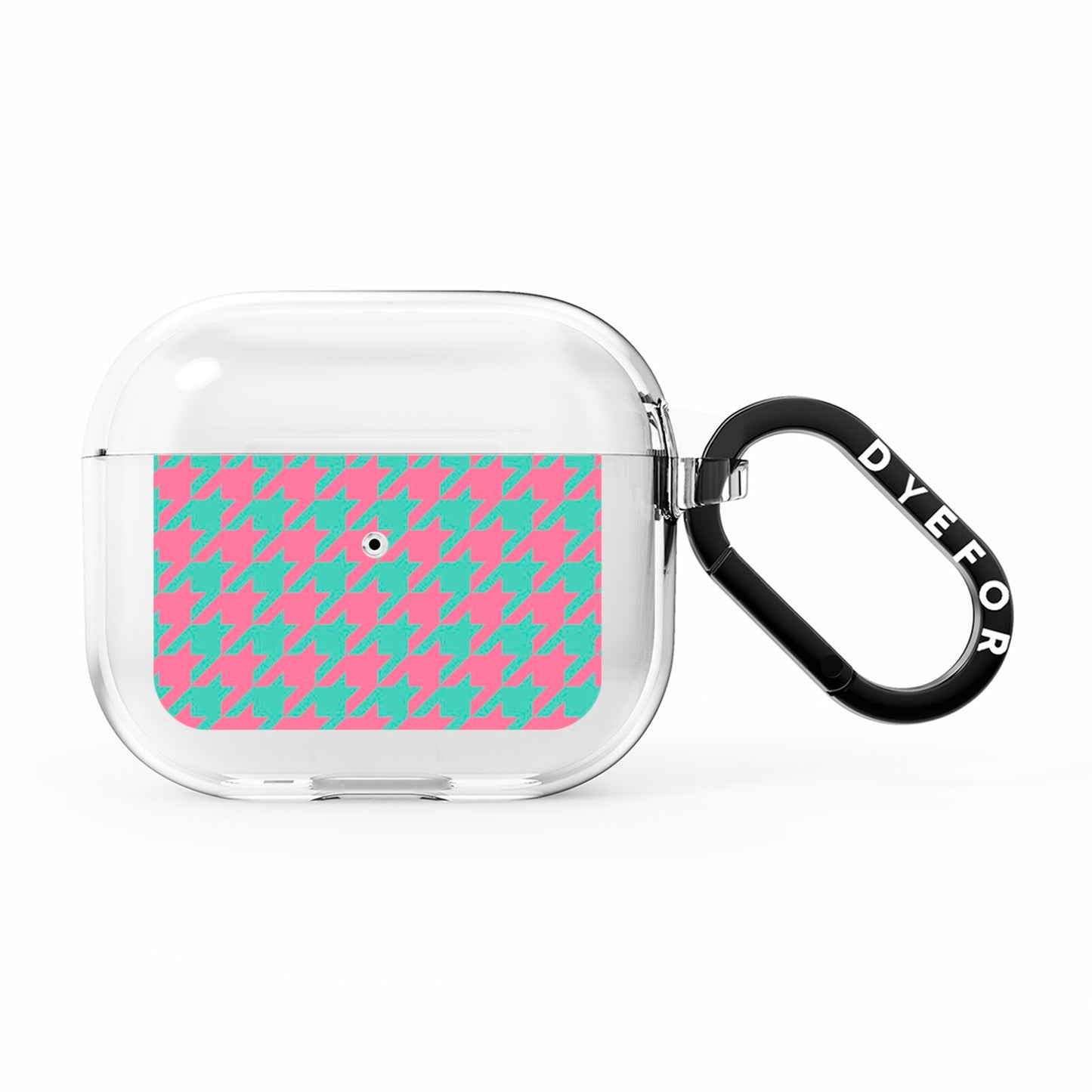 Pink Houndstooth AirPods Clear Case 3rd Gen