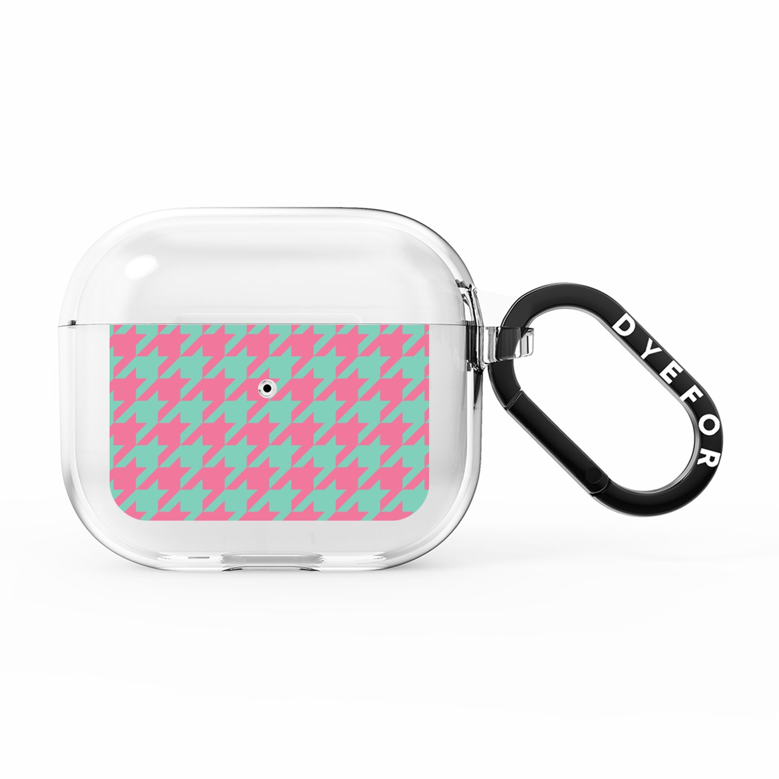 Pink Houndstooth AirPods Clear Case 3rd Gen