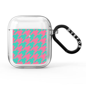 Pink Houndstooth AirPods Case