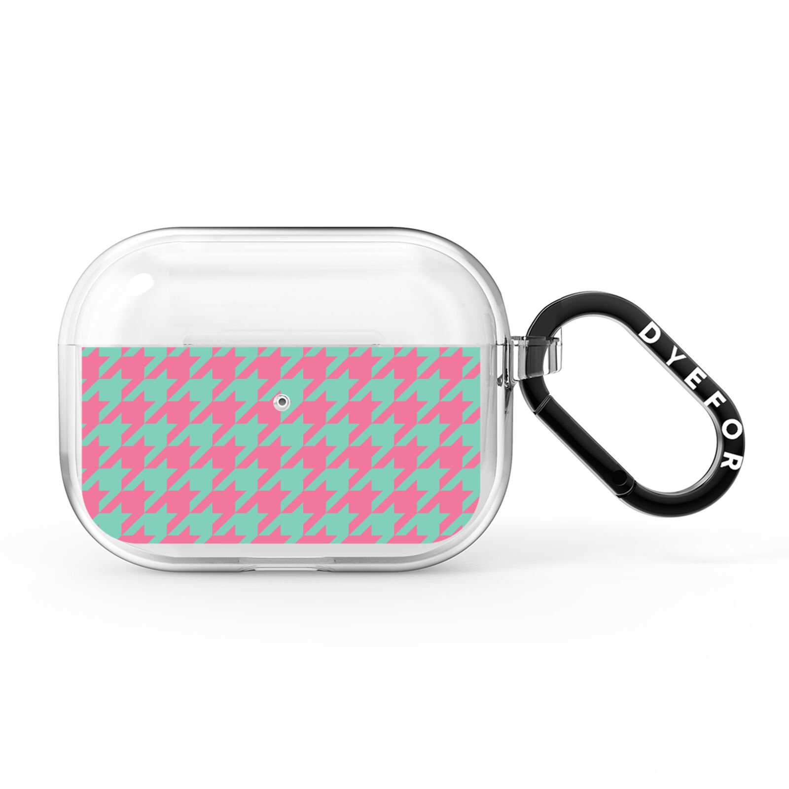 Pink Houndstooth AirPods Pro Clear Case