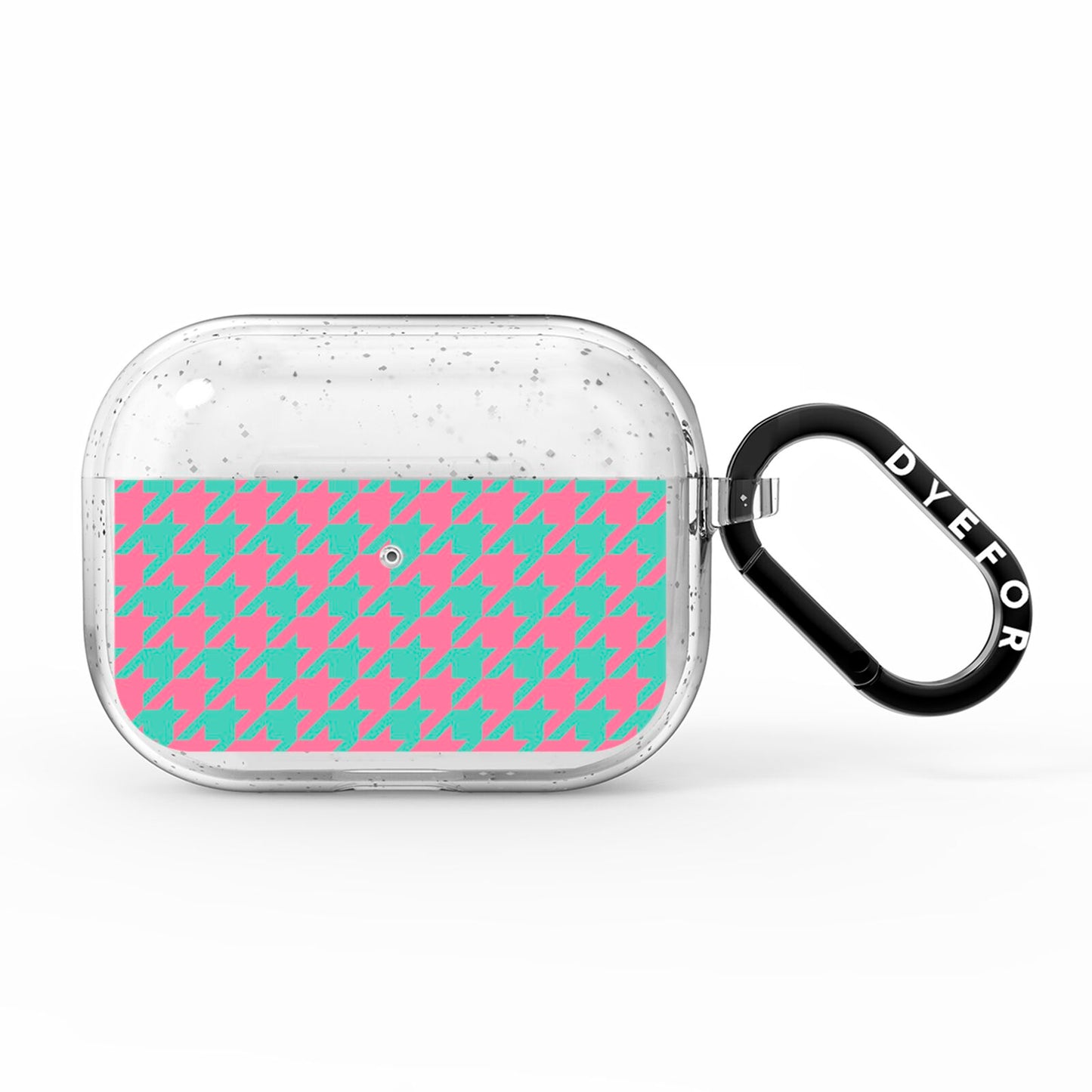 Pink Houndstooth AirPods Pro Glitter Case