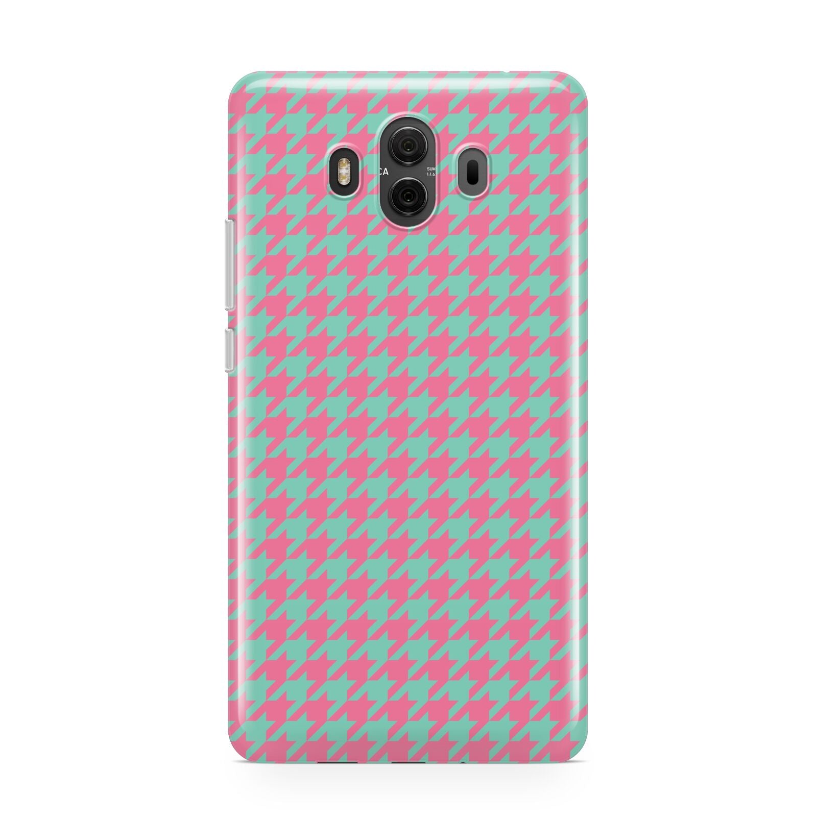 Pink Houndstooth Huawei Mate 10 Protective Phone Case