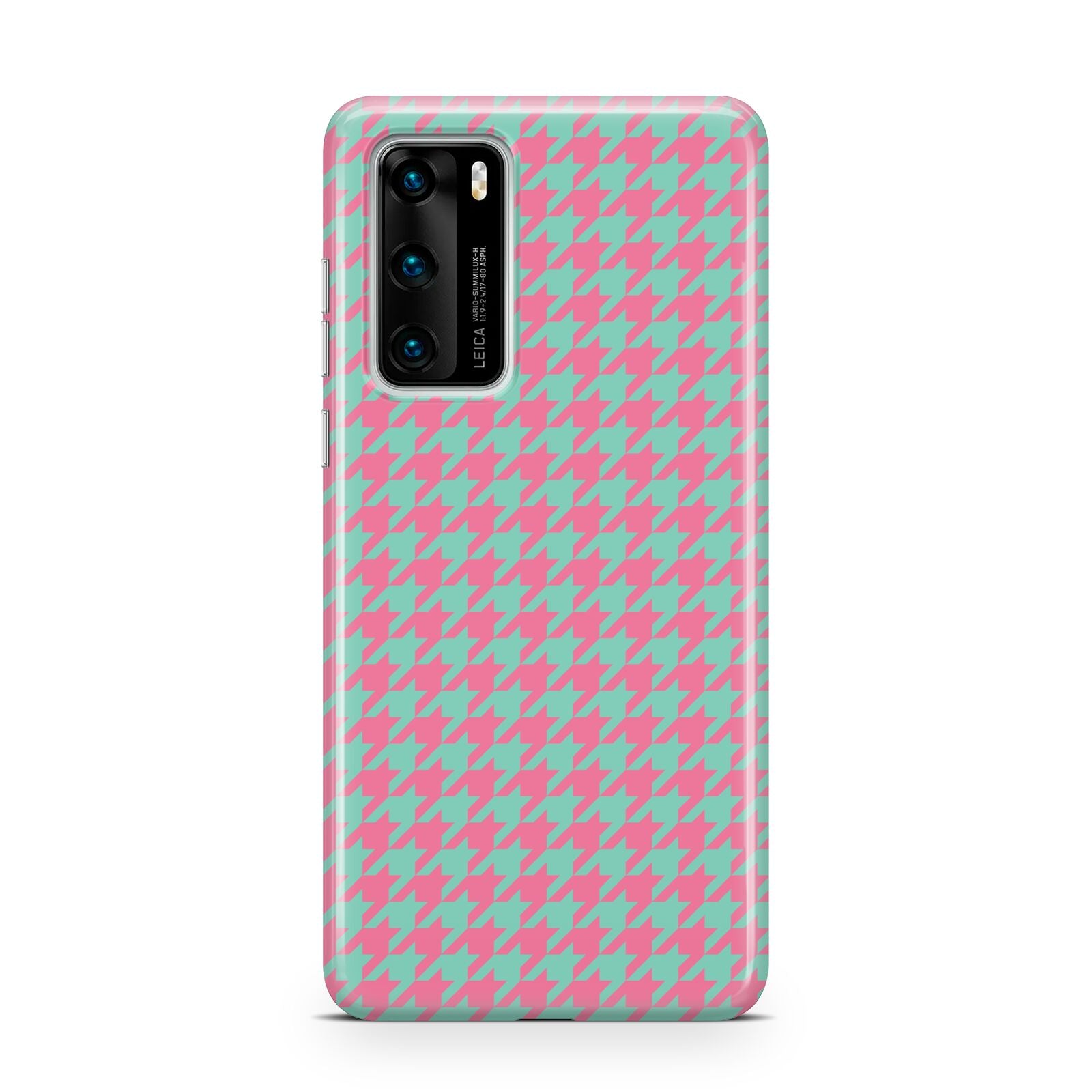 Pink Houndstooth Huawei P40 Phone Case