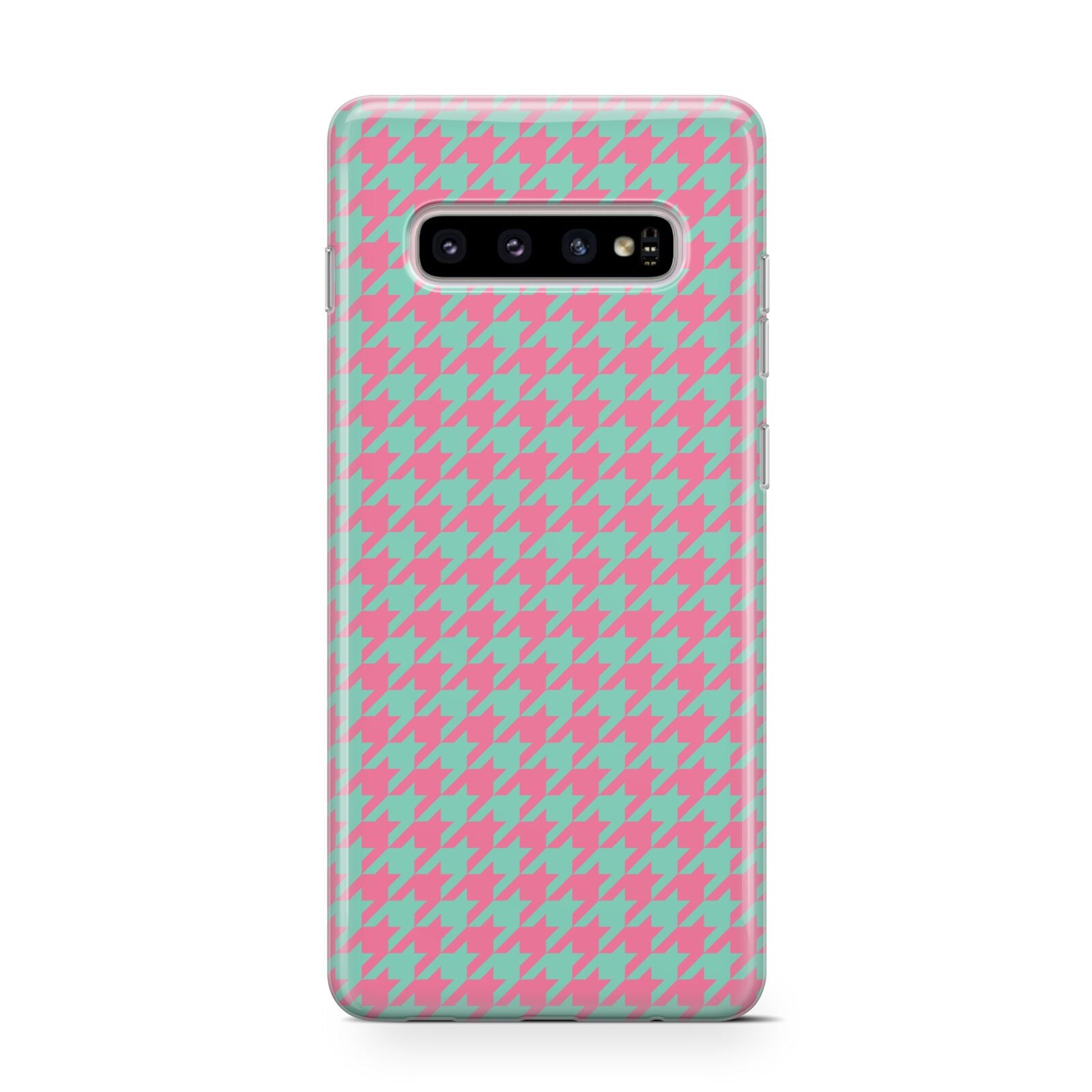 Pink Houndstooth Protective Samsung Galaxy Case