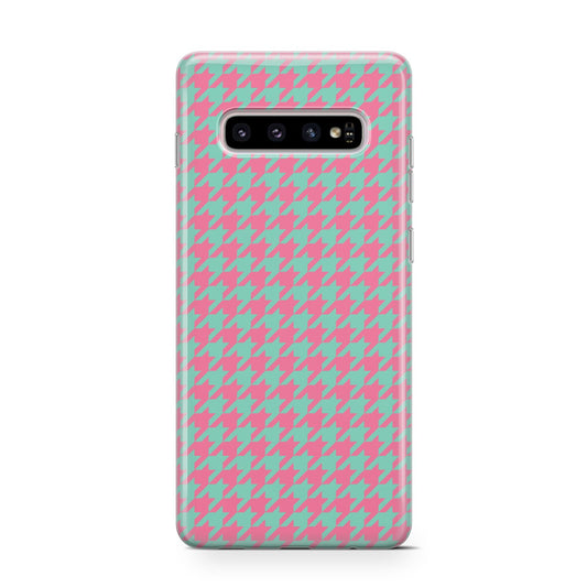 Pink Houndstooth Protective Samsung Galaxy Case