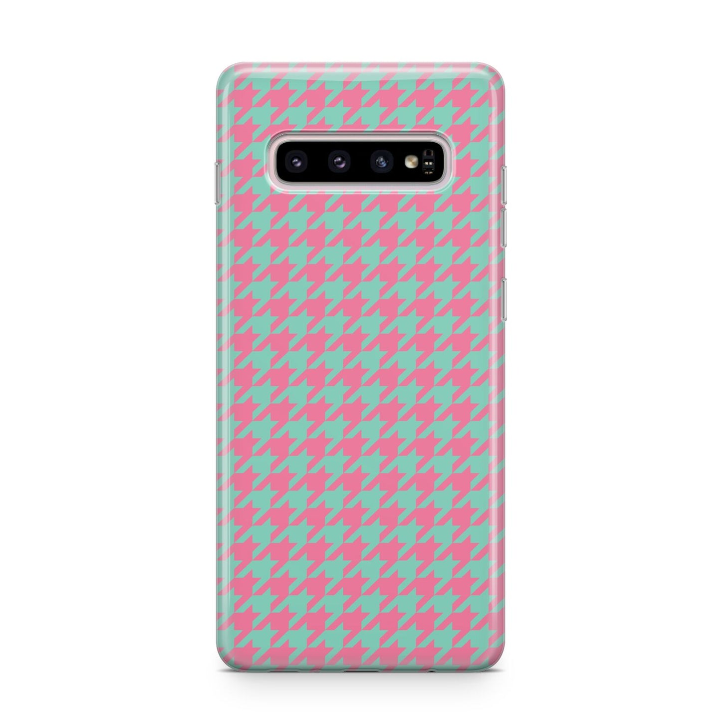 Pink Houndstooth Samsung Galaxy S10 Plus Case