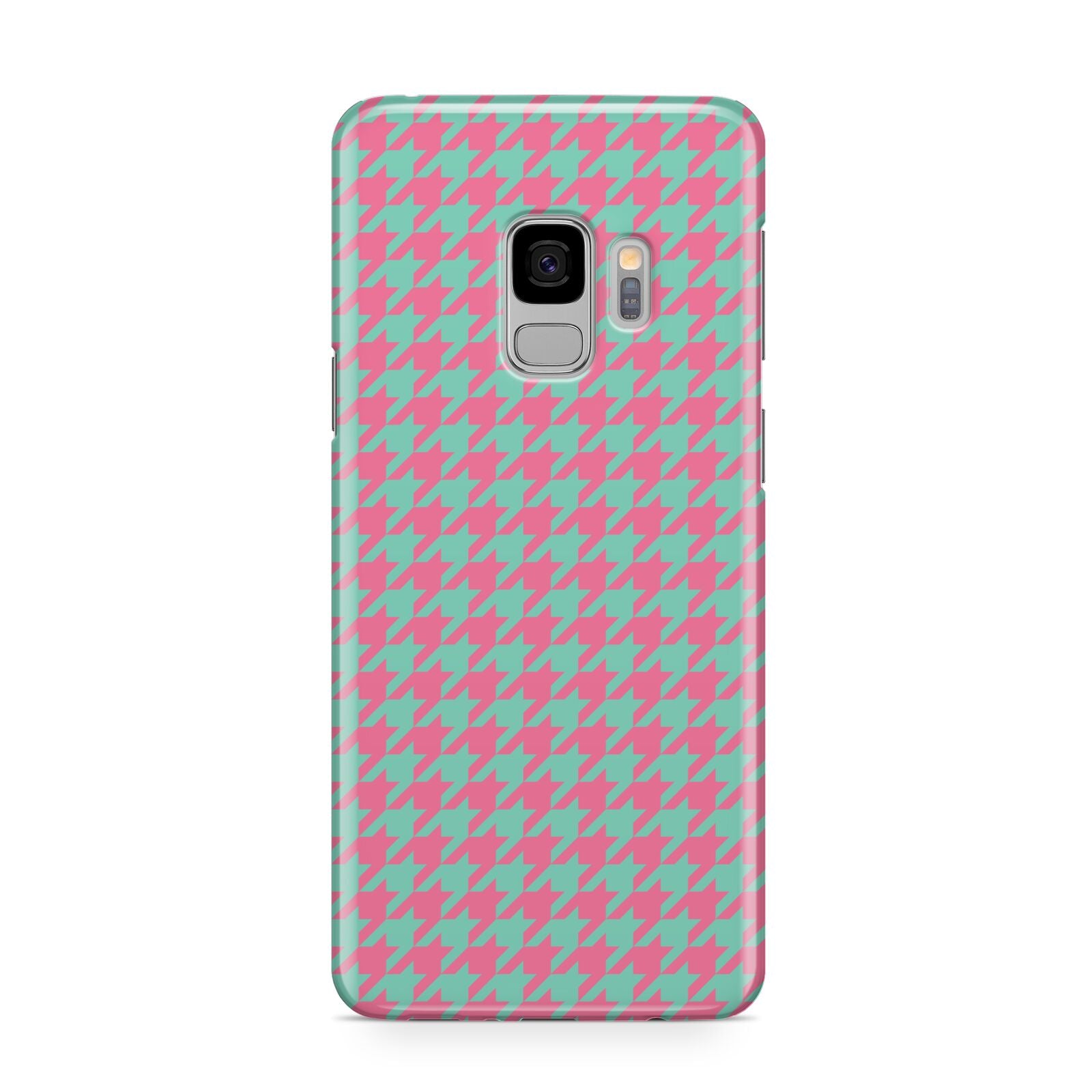 Pink Houndstooth Samsung Galaxy S9 Case