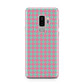 Pink Houndstooth Samsung Galaxy S9 Plus Case on Silver phone