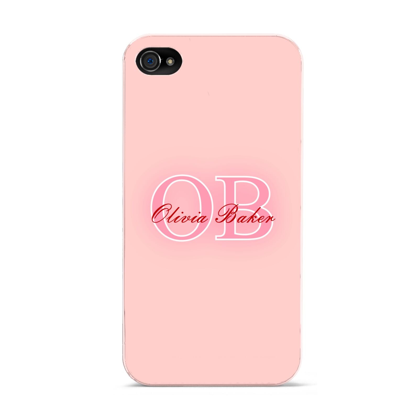 Pink Initials Personalised Apple iPhone 4s Case