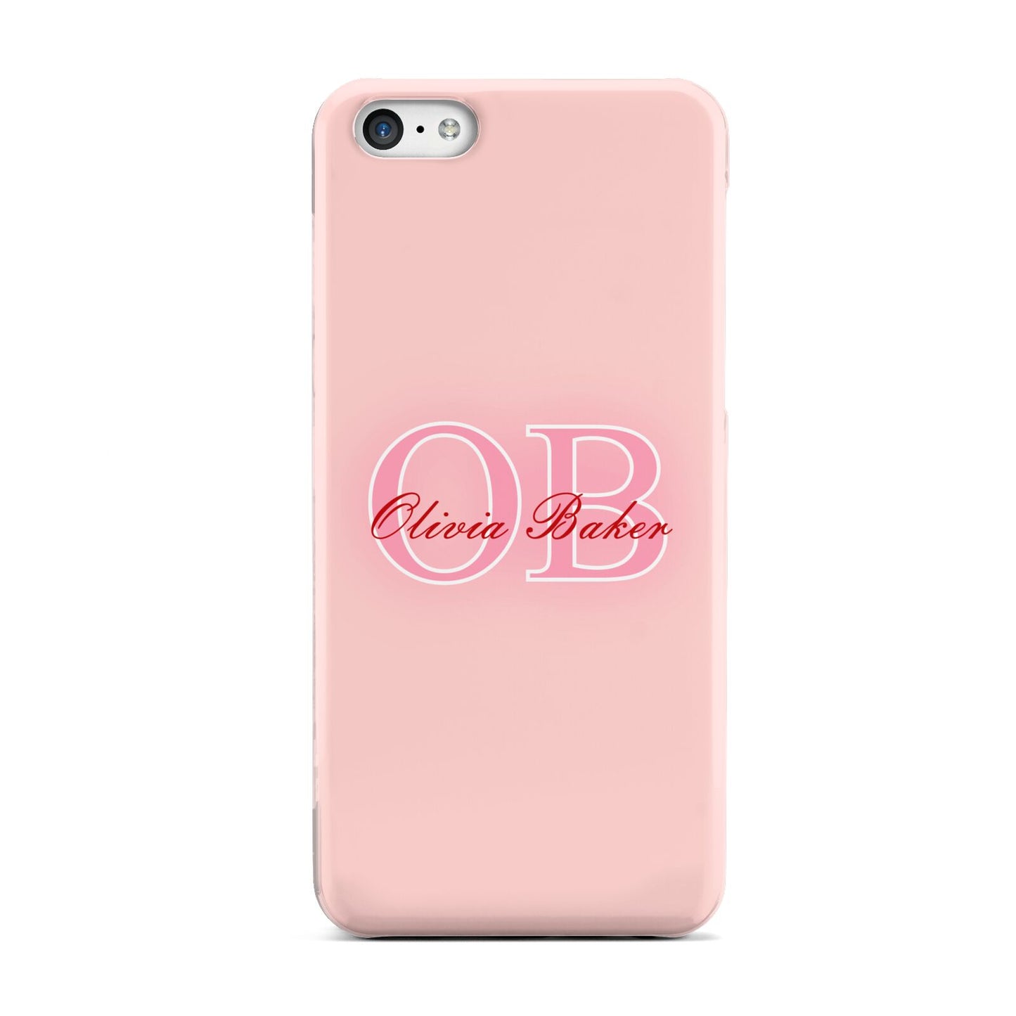 Pink Initials Personalised Apple iPhone 5c Case